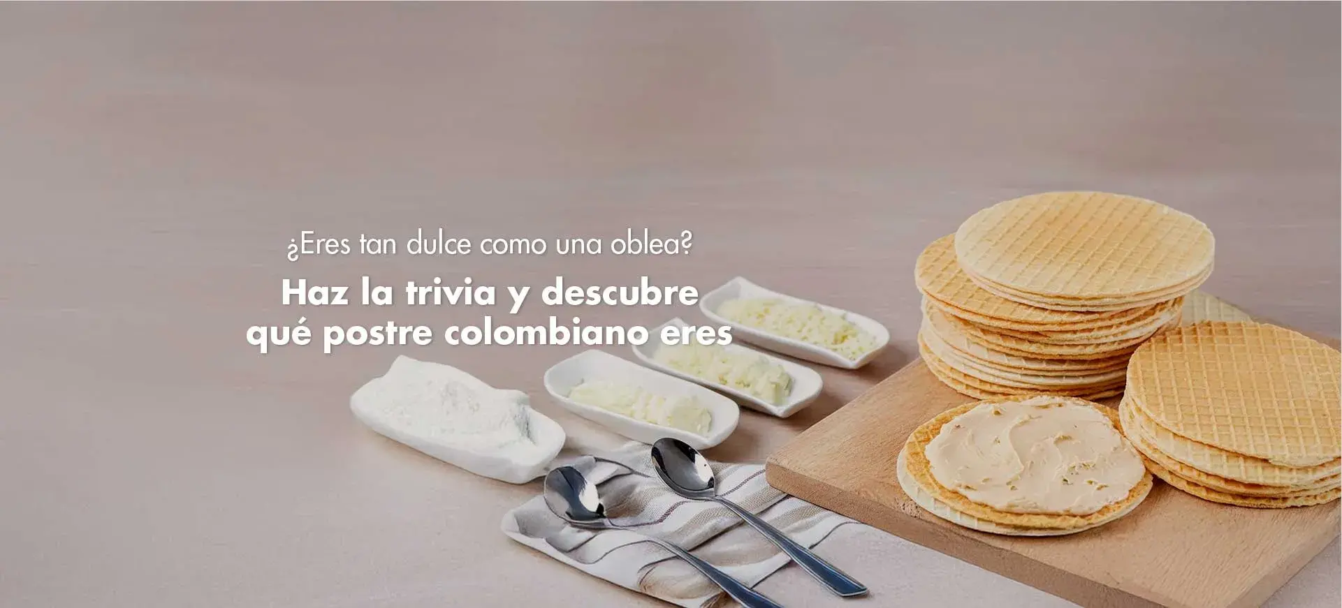 Obleas con arequipe y queso, ingredientes para una trivia de postres.