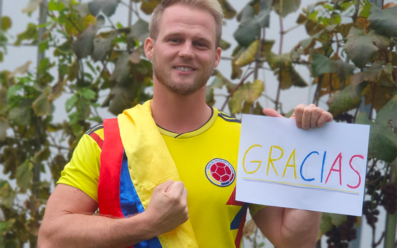 Dominic Wolf siente mucha gratitud por el país más acogedor del mundo | Marca País Colombia