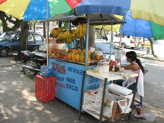 Colombian food, fruits, papaya, orange, salpicon