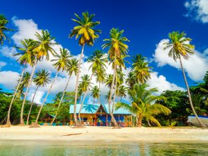 A cottage in San Andrés, Colombia. Photo by Jess Kraft. Shutterstock gallery.