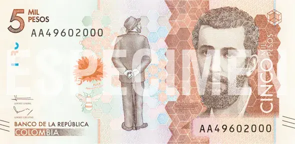 Billete de cinco mil pesos.