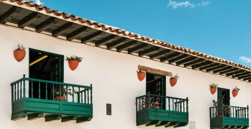 Old colonial houses in Villa de Leyva, Colombia 