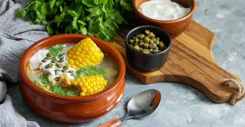 Typical ajiaco santafereño from Bogotá