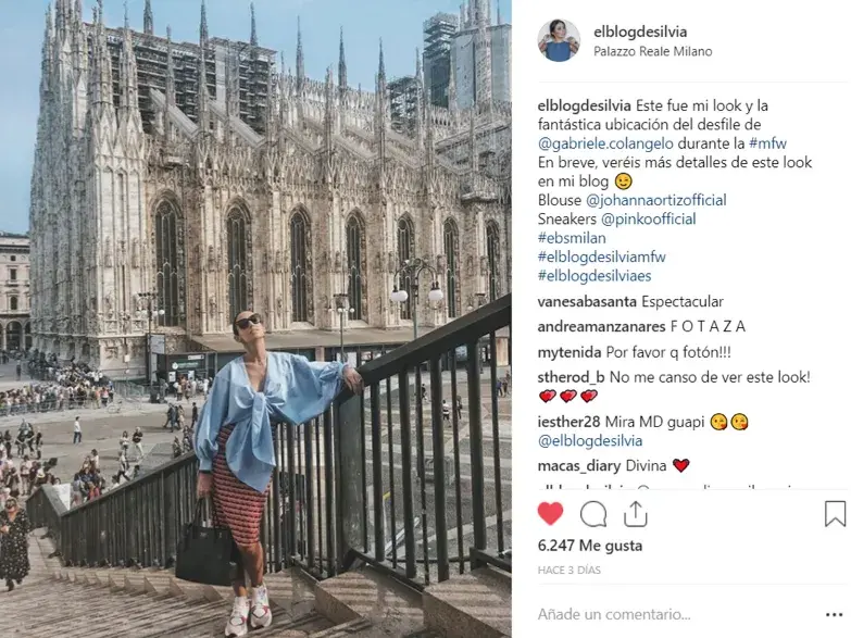 Silvia Rodríguez post de instagram