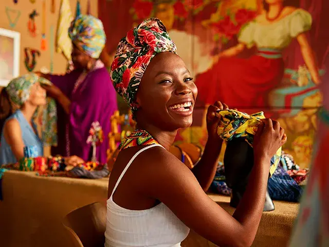 Turbans made by Colombian women.