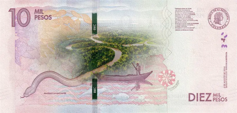 Retrato de hombre mayor en billete colombiano de cien mil pesos