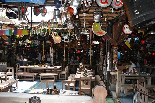 Decorated interior of Andrés Carne de Res restaurant
