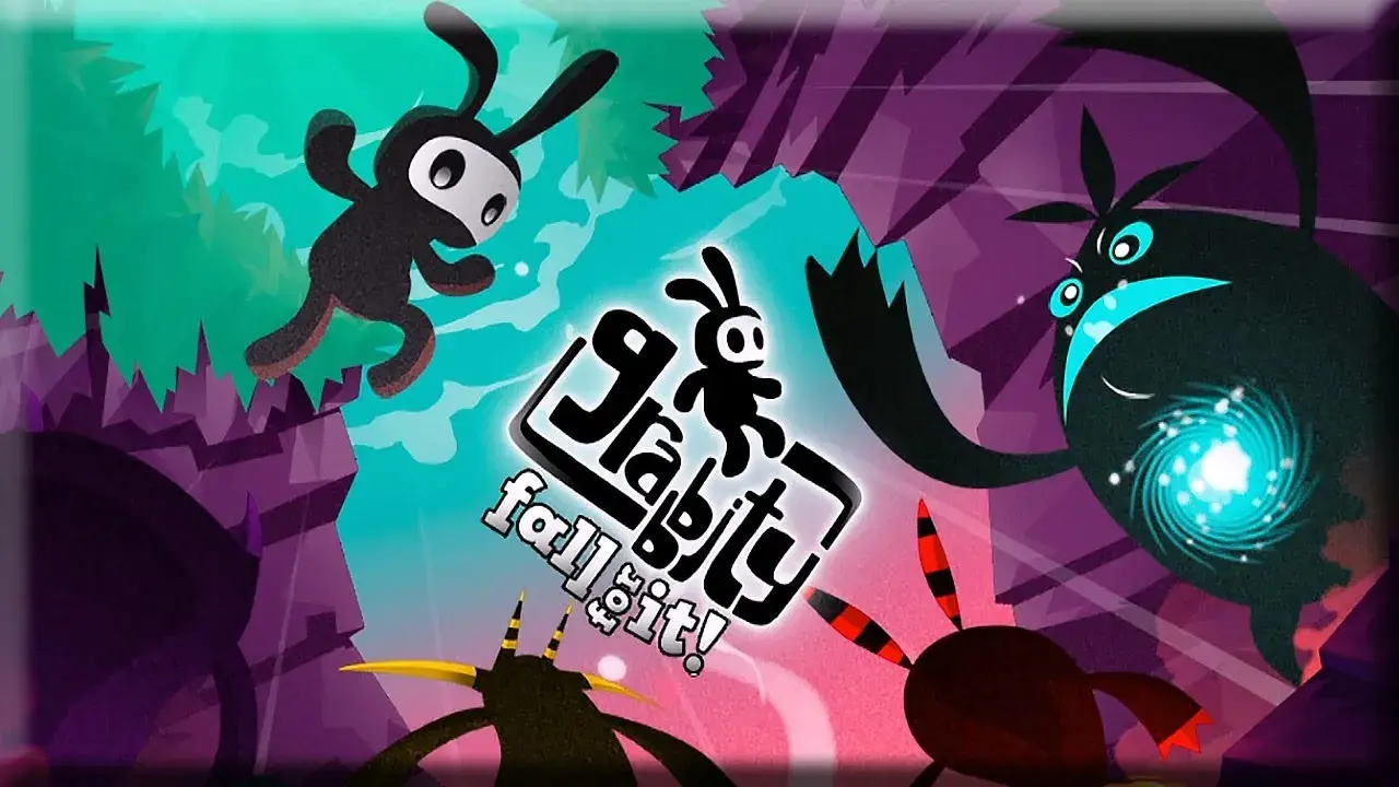 Logo de Gabbity, conejo blanco y negro en un paisaje púrpura oscuro.