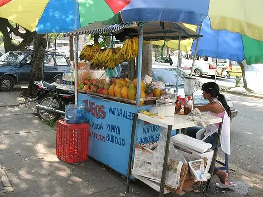Colombian food, fruits, papaya, orange, salpicon