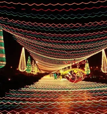 Christmas lighting in Medellin with figures and lights