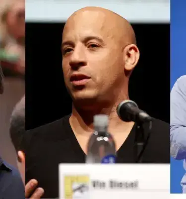 Collage de tres actores: Tom Cruise (izquierda), Vin Diesel (centro) y Will Smith (derecha).