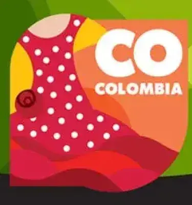 Logo de la Feria de Manizales con vestido rojo de lunares