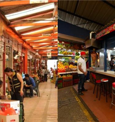 Plaza de mercado y restaurante de plaza