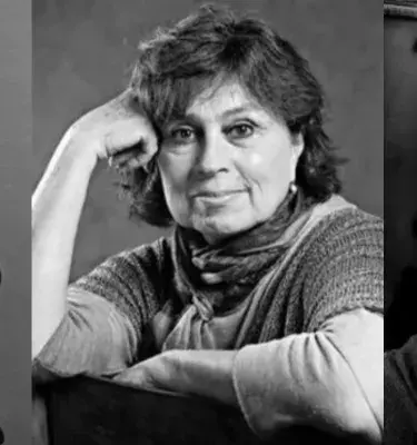 Retrato a blanco y negro de Irene Vasco, Darío Jaramillo y Laura Restrepo