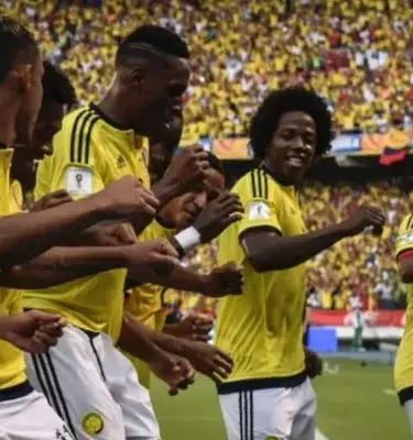 Colombia National Team celebrating a goal