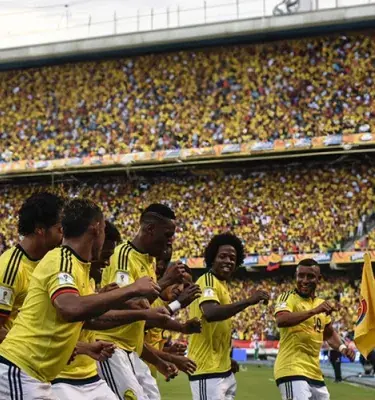 Selección Colombia celebrando gol