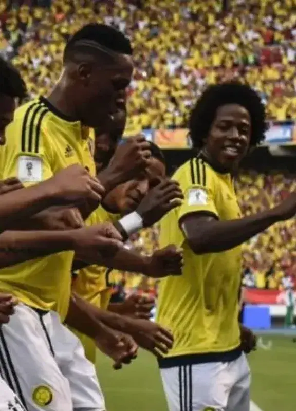 Colombia National Team celebrating a goal