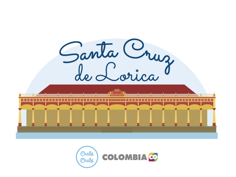 Santa Cruz de Lorica, uno de los pueblos patrimonio - Ilustración de Santa Cruz de Lorica, ubicado a la orilla del río Sinú | Marca País Colombia