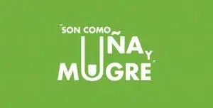 Frase 'Son como uña y mugre' en fondo verde, utilizada para describir una amistad muy cercana e inseparable.